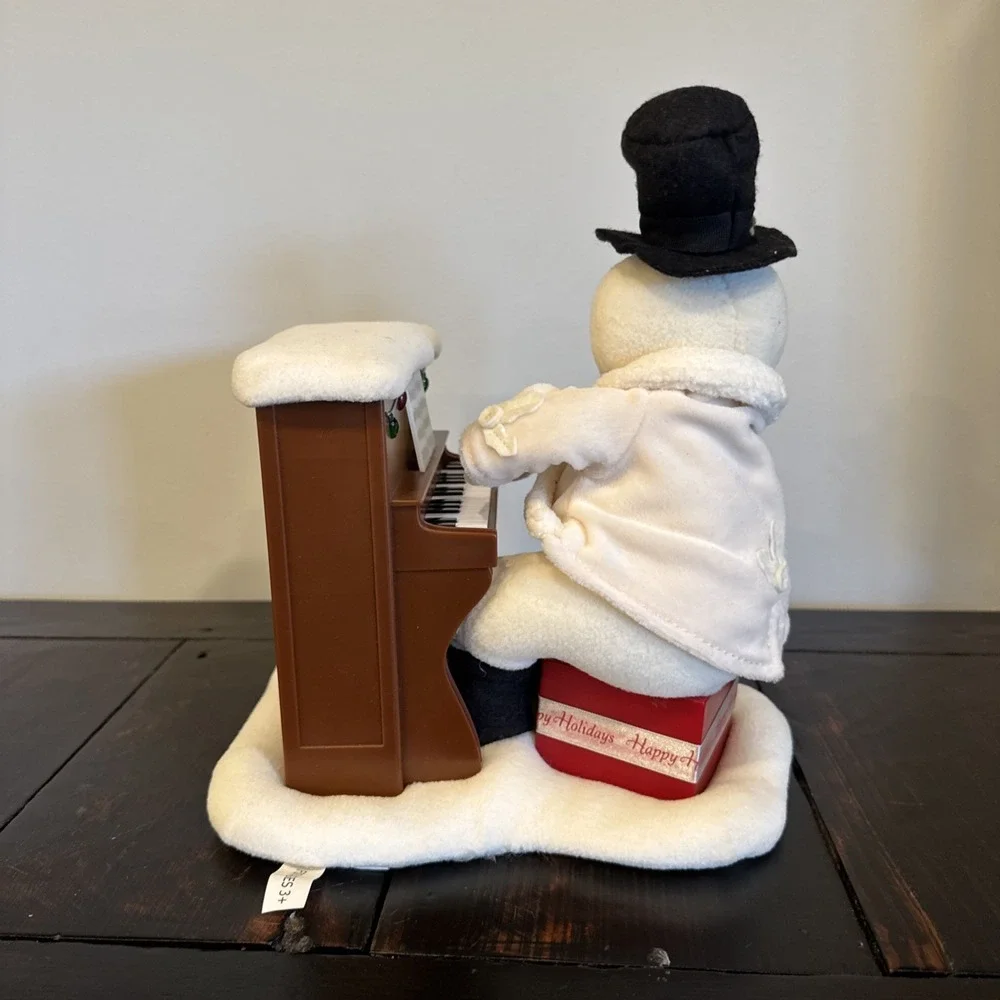 2005 Hallmark Jingle Pals Snowman Playing Piano SEE VIDEO Lights Sings No Motion